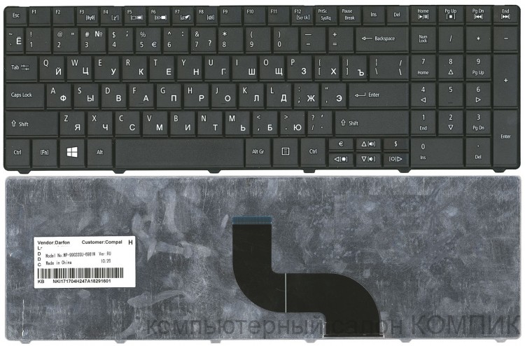 Клавиатура для ноутбука ACER E1-521 E1-531 E1-571 P/N: NSK-AU00R, NSK-AUB0R