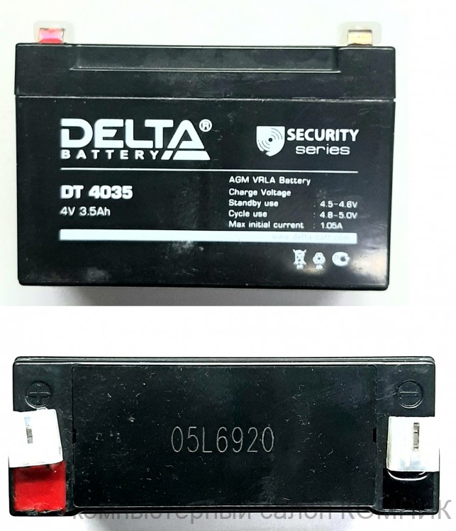 Аккумуляторная батарея 4V 3,5А/час Дельта DT4035