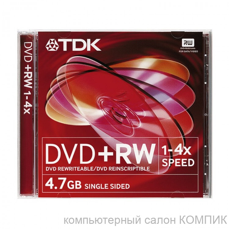 Диск DVD+RW 4x 4.7Gb TDK slim