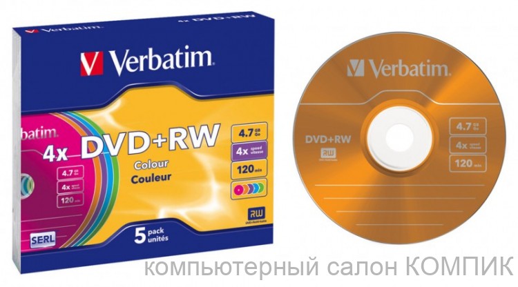 Диск DVD+RW 4x 4.7Gb Verbatim