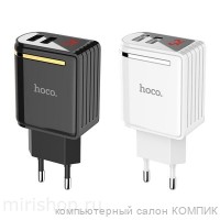 USB - розетка 5В 2100mA Hoco C39A (отображает ток и напряжение)