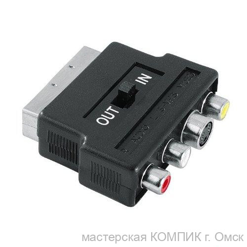 Переходник Скарт - тюльпан, S-видео
