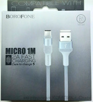 Кабель miсroUSB 5pin 1.0m Borofon BX2 2.0A
