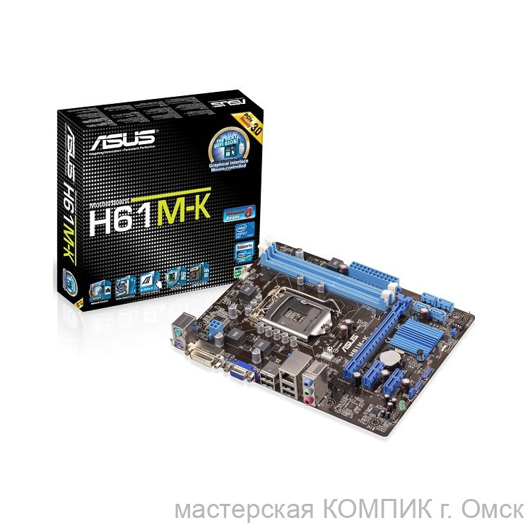 Материнская плата 1155 Soket Asus H61M-K б/у