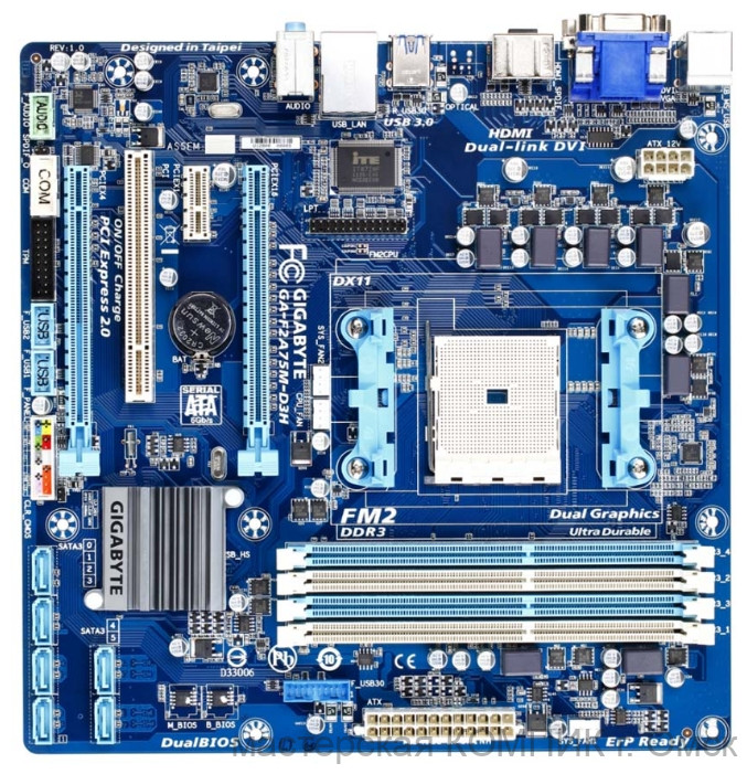 Материнская плата FM2 Soket Gigabyte GA-F2A75M-D3H+A10-5800/3.8Ггц/4 ядра б/у