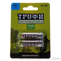 Аккумуляторы АА 2100 mAh Трофи (пара) бл.2
