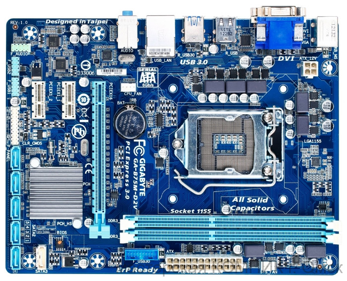Материнская плата 1155 Soket GigaByte GA-B75M-D2V б/у