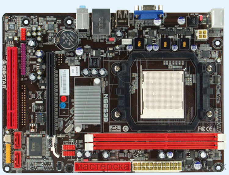 Материнская плата AM3 Soket BIOSTAR N68S3+ б/у